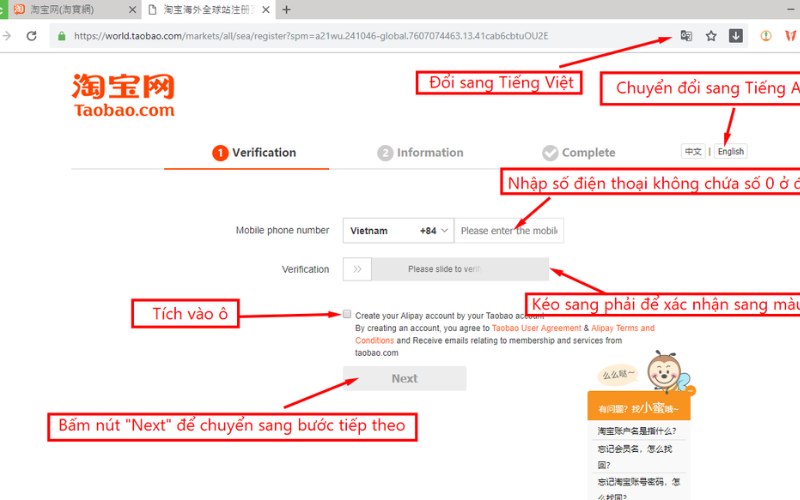 Kinh nghiệm tạo tài khoản Taobao thành công